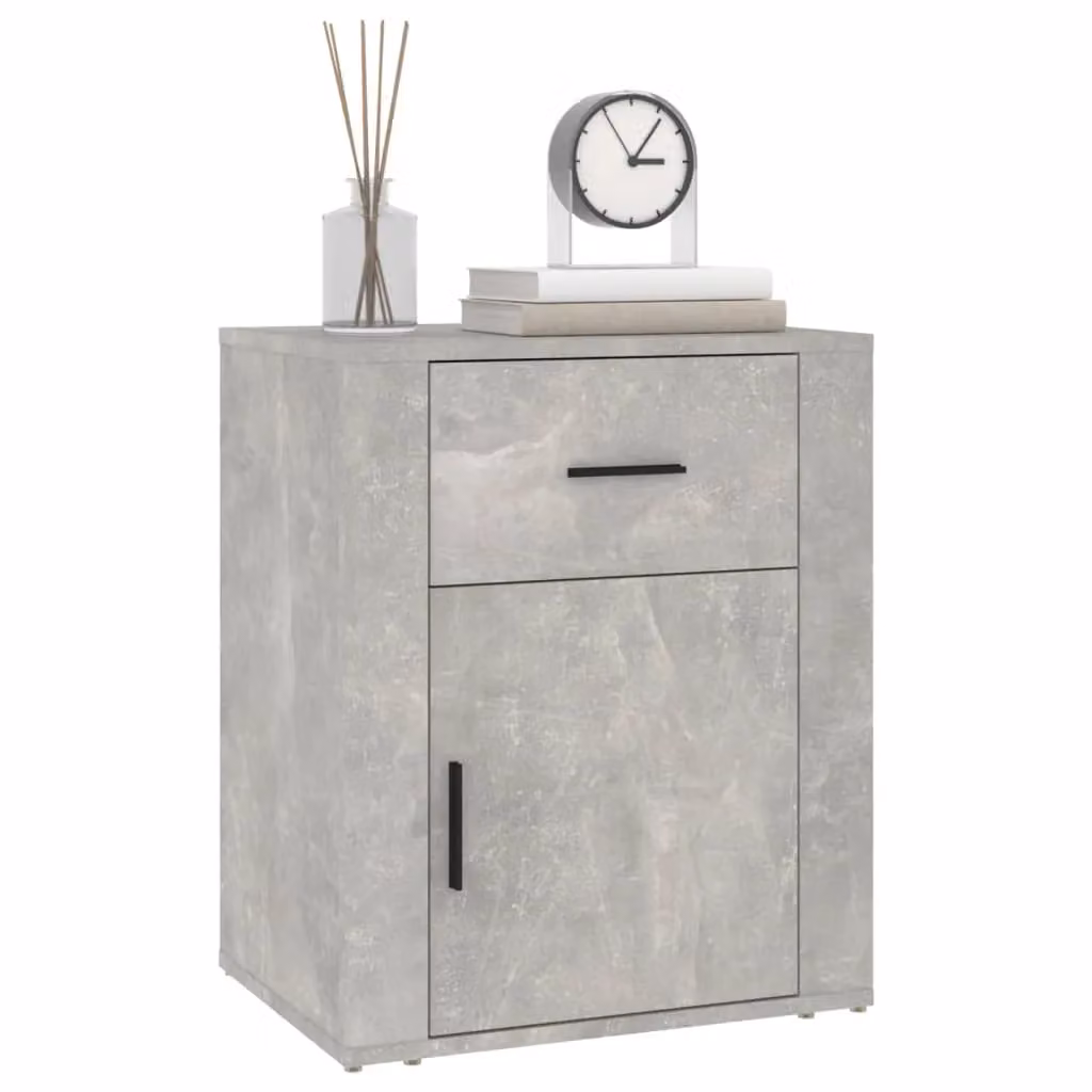 Berkfield Home Bedside Cabinet in Concrete Grey, W: 50 cm, D: 36 cm, H: 60 cm – 2