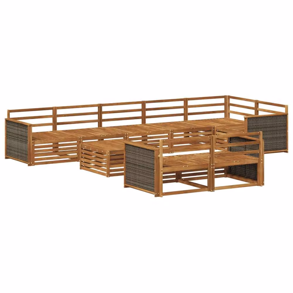 Berkfield Home 9 Piece Brown Outdoor Sofa Set – 2