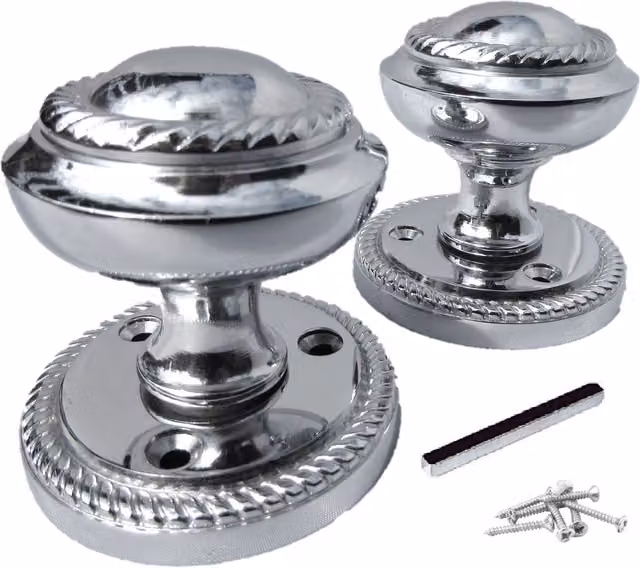 Betley Butterfly Door Knobs in Polished Chrome Silver