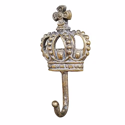 Gifts Direct 2 U Crown Wall Mounted Metal Coat Hook in Gold or Bronze – 1