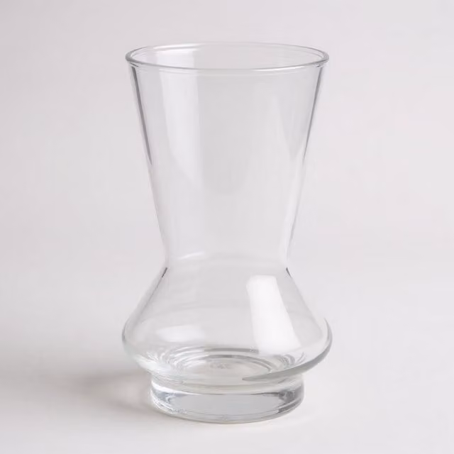 Kingsbury Gifts Transparent Glass Skirted Tabletop Vase, Height: 19.5 cm