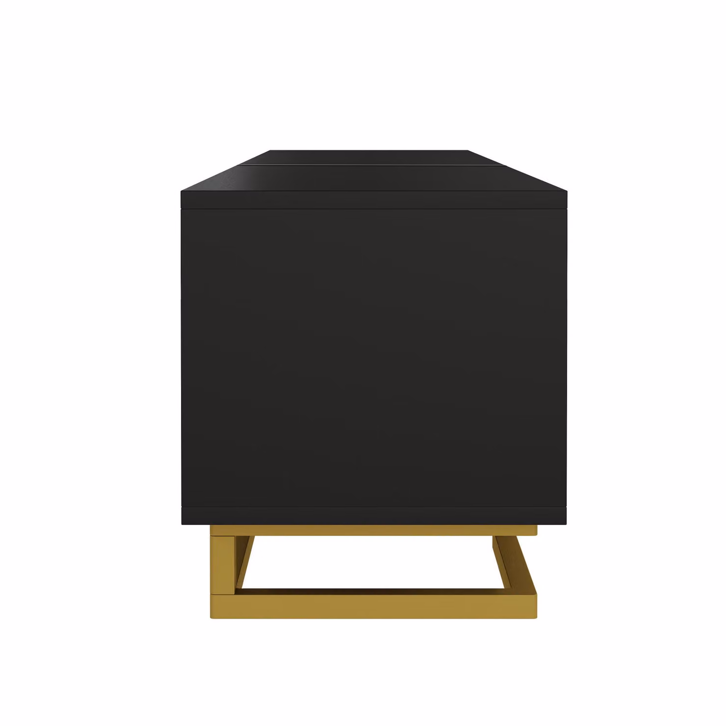 Aosom UK Stylish Black TV Cabinet with Textured Doors and Metallic Handles, W: 160 cm, D: 38 cm, H: 44.5 cm – 4