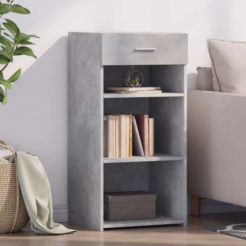 Berkfield Home Sideboard in Concrete Grey, Matt MDF, W/D/H: 45 x 42.5 x 93 cm – 2