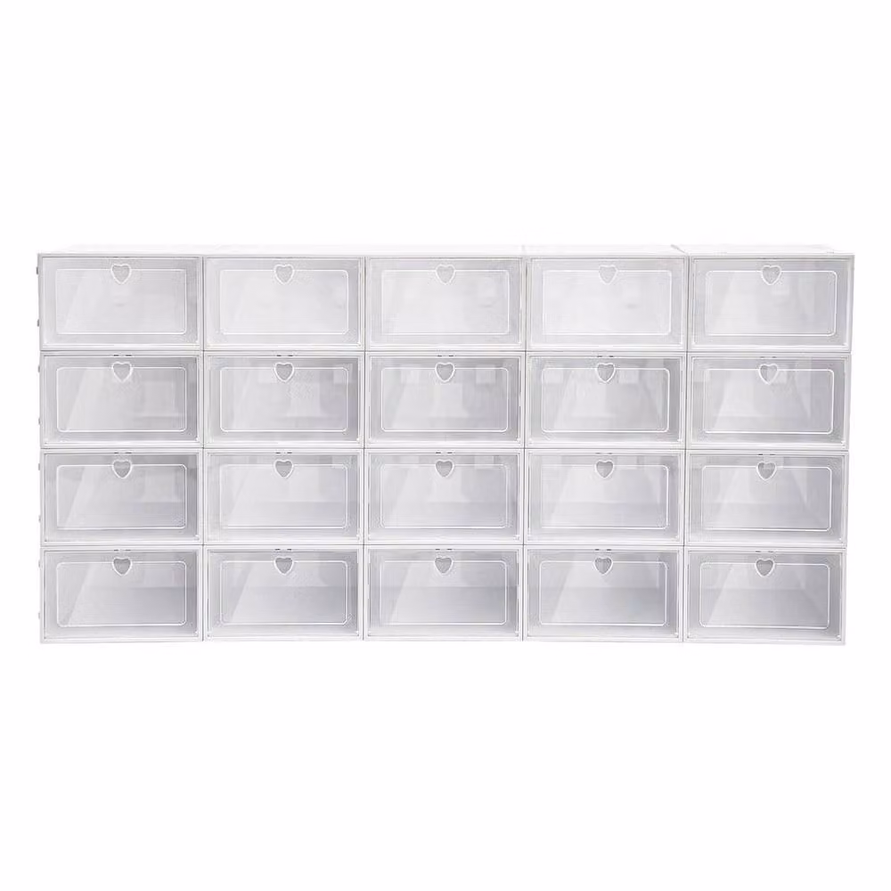 SPETLEK 20-Piece Large Clear Plastic Underbed Shoe Boxes with Front Opening Design – 3