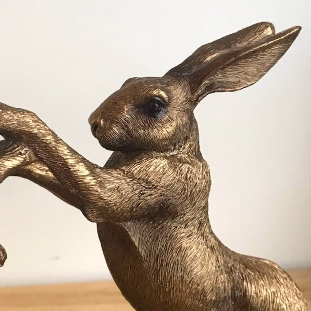Leonardo Reflections Bronze Effect Boxing Hares Tabletop Figurine, H: 16 cm – 3
