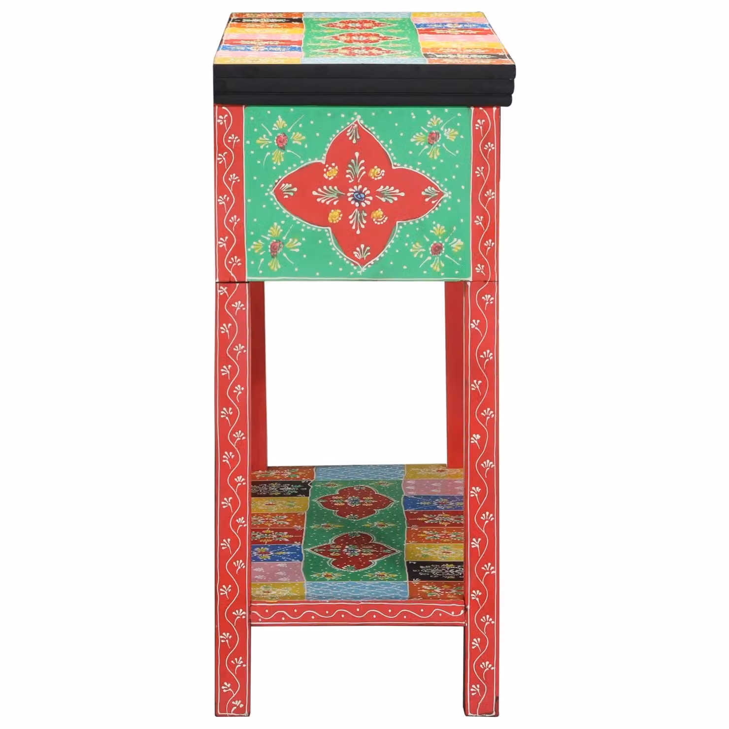 Berkfield Home Multi-Coloured Mango Wood Console Table in Red, W/D/H: 100 x 30 x 75 cm – 2