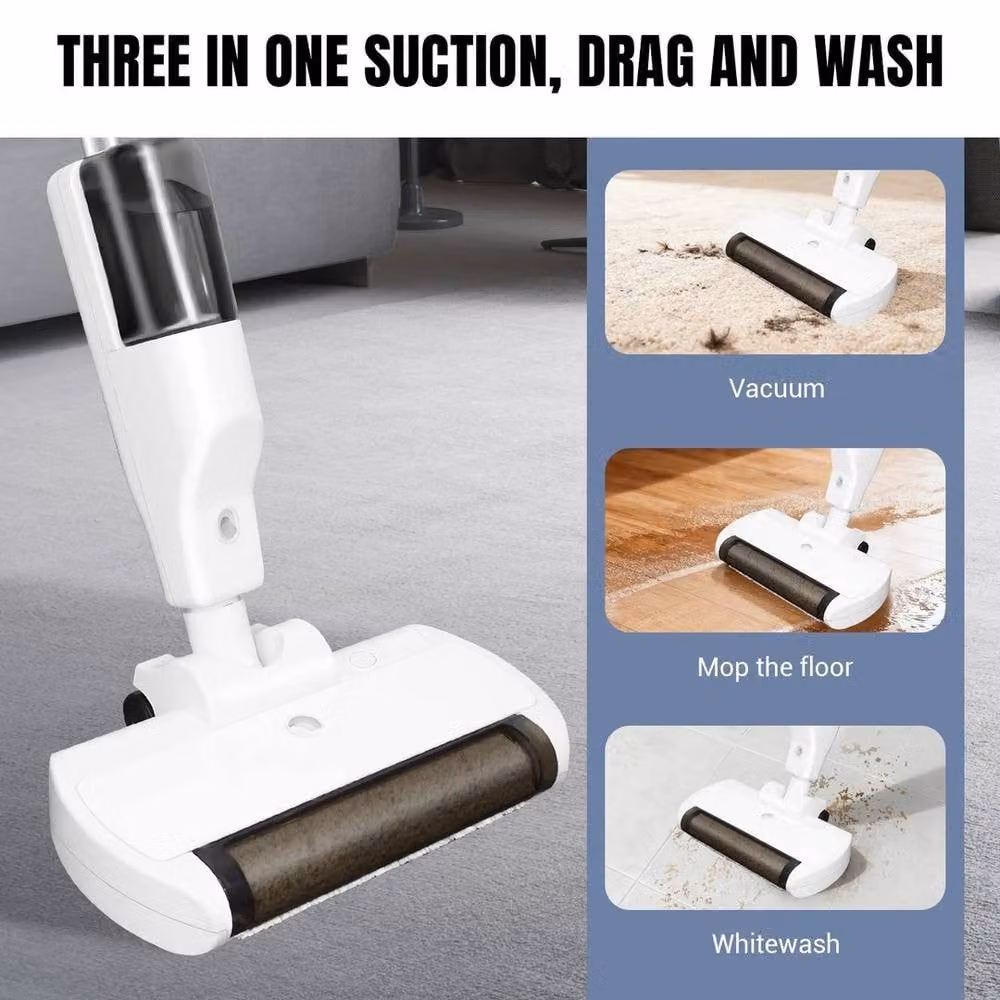 EONLION Electric Wet and Dry Floor Cleaner Washing Machine Vacuum in White, Height: 100 cm – 4