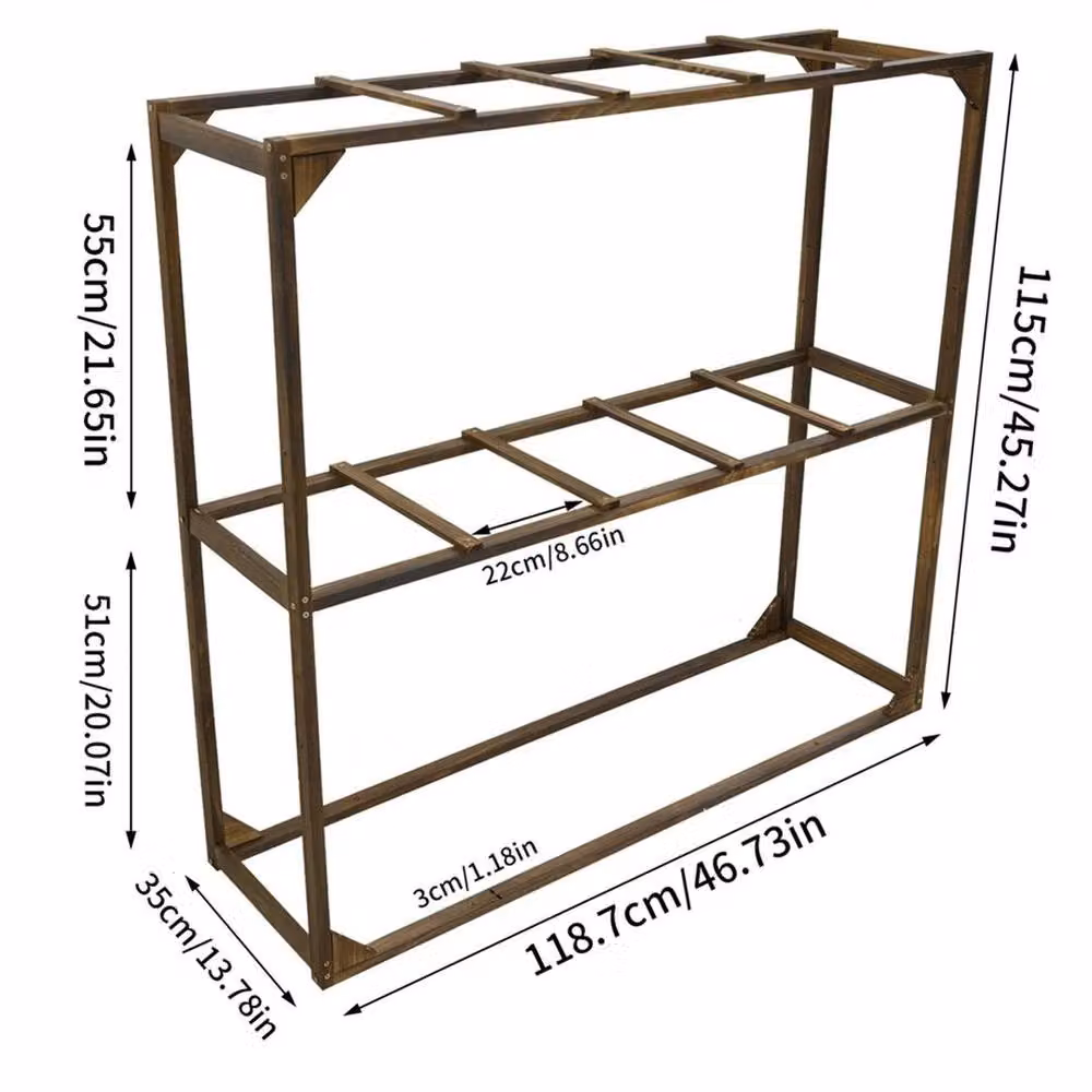 SPETLEK Trellis Raspberry and Grape Plant Support Stand in Brown, H 118.7 cm x W 115 cm – 2