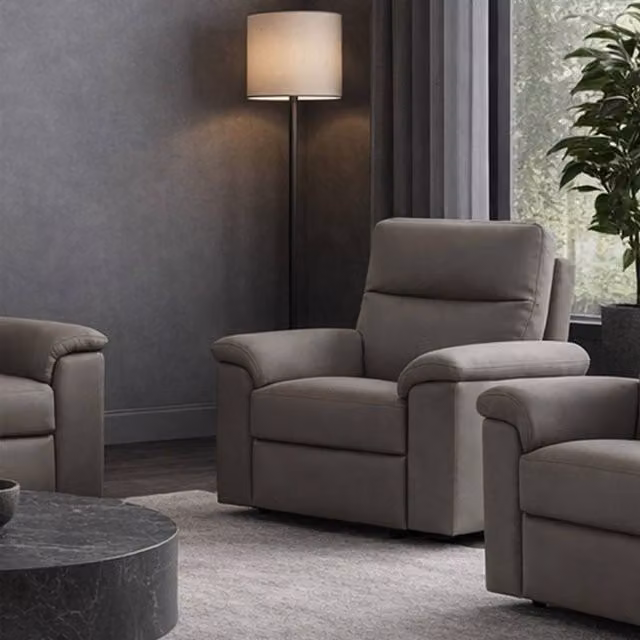 Aspire Marlowe Real Leather Power Recliner Armchair with USB Charging in Grey – 2