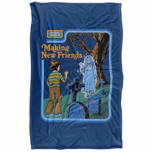 Steven Rhodes Making New Friends Super Soft Fleece Throw Blanket, Multicolour, W/D/H: 91 x 147 cm – 5