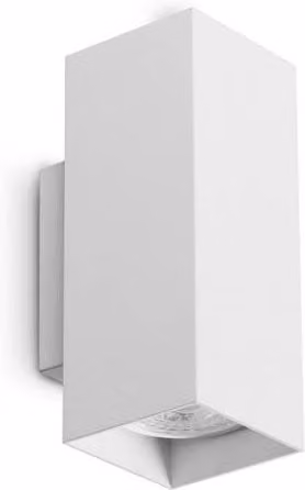 Netlighting Look Square Up and Down Wall Lamp in White with 2x GU10 Sockets