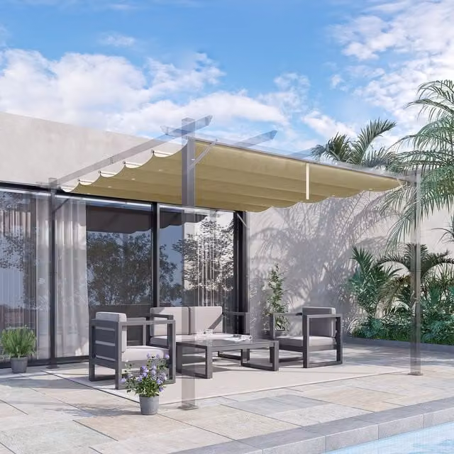 Outsunny Beige Polyester Pergola Cover Replacement