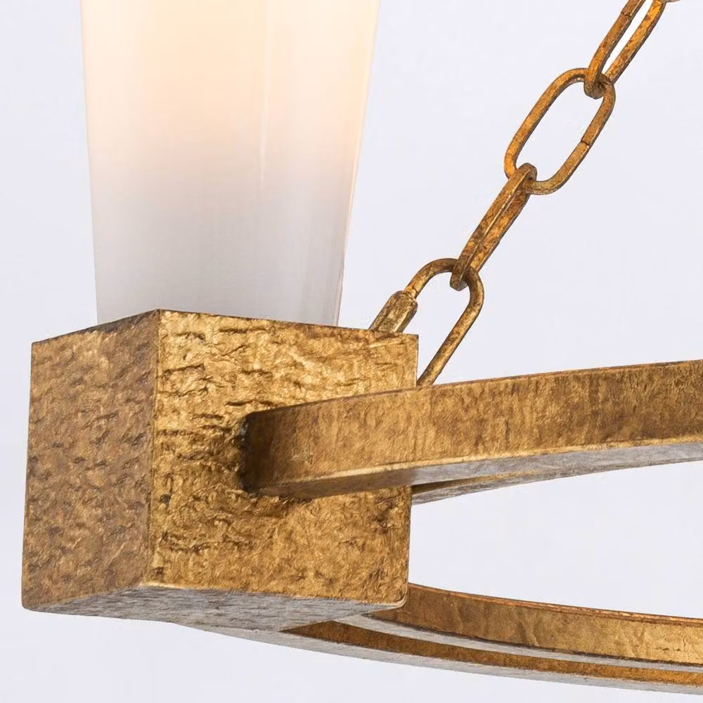 Netlighting Kristy Cylindrical Pendant Light in Distressed Gold with 3x E27 Sockets – 2