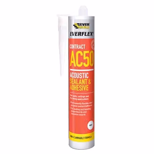 Everbuild Everflex AC50 Contract Acoustic Sealant and Adhesive, White, 380 ml