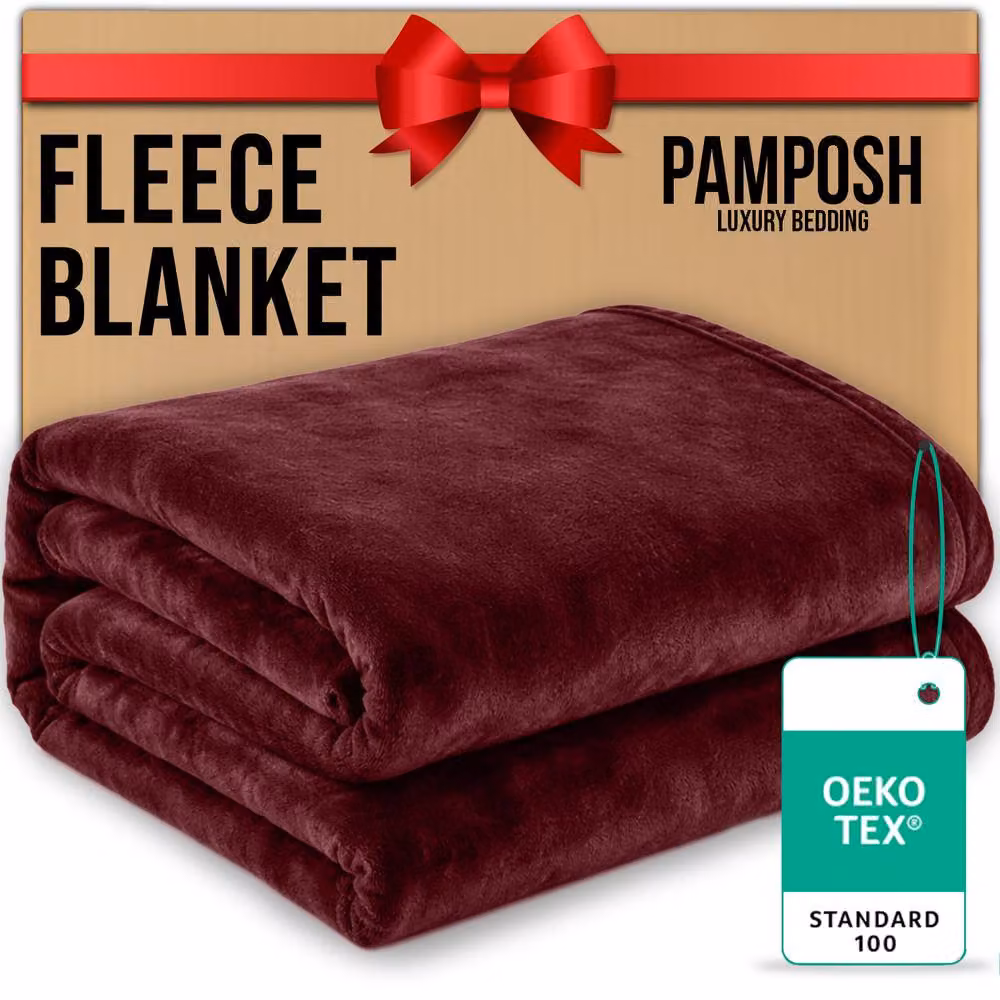 Pamposh Reversible Double Face Flannel Fleece Blanket in Red – 2