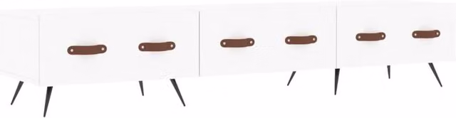 Berkfield Home Mid Century TV Cabinet in White, W/D/H: 150 x 36 x 30 cm – 1