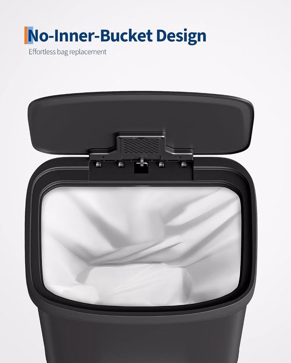 London Boutique 60L Stainless Steel Step-on Kitchen Trash Can with Soft-Close Lid in Black – 4