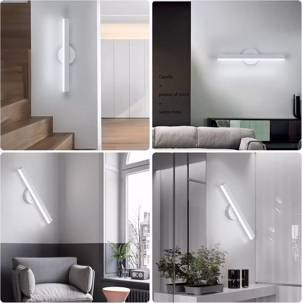 Goeco 12W LED Indoor Wall Light, 300 Degree Rotating Acrylic and Metal Accent Light, 6500K Cool White, White – 2