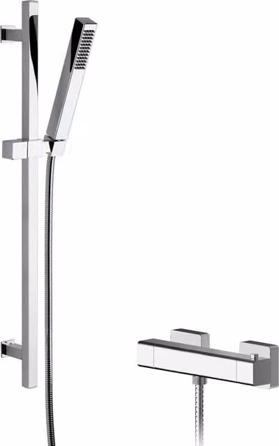 Balterley Empire Square Bar Valve Slide Rail Shower Kit in Chrome Silver
