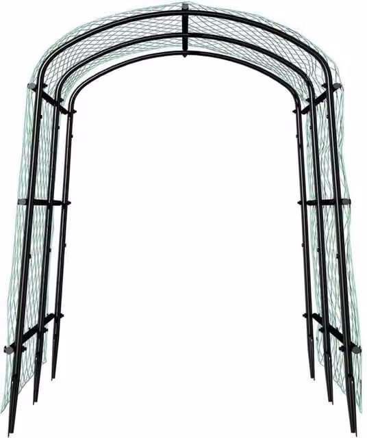 FLAVORA Metal Garden Arch Trellis Support in Black, H 160 cm x W 105 cm x D 105 cm – 1