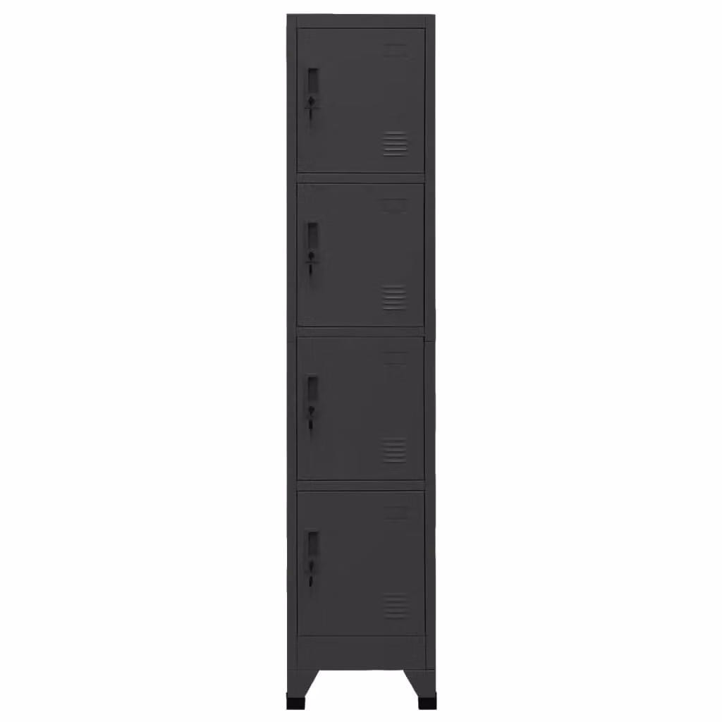 Berkfield Home Anthracite Metal Locker Cabinet with Hinged Doors and Lock, W/D/H: 38 x 18 x 180 cm – 2