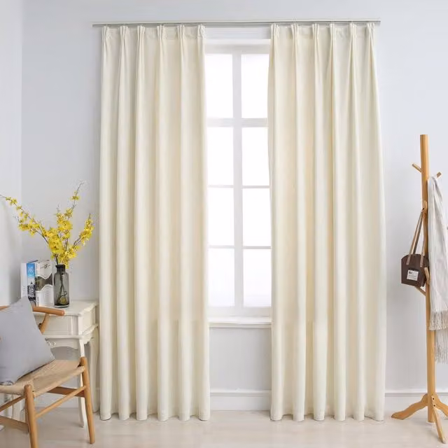 Berkfield Home Velvet Blackout Curtains, 2 Pack, Beige, W: 140 cm, H: 245 cm