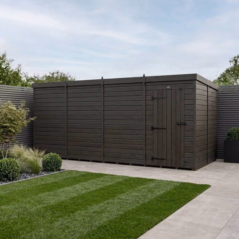 Buttercup Farm Grey Composite Pent Garden Shed with Single Door and No Windows, W/D/H: 622.3 x 304.8 x 210 cm – 2