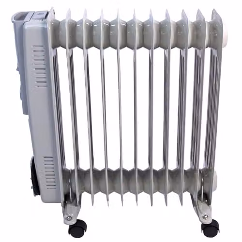 Actiasgear Grey Oil Filled Portable Radiator with 2500W Power Output and Automatic Thermostat – 4