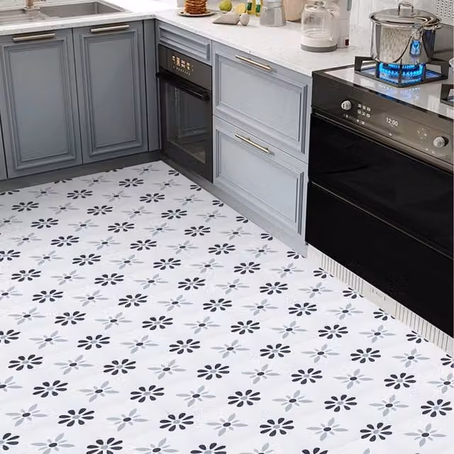 Lifeideas 10 Piece Self Adhesive White PVC Flooring Tiles Set