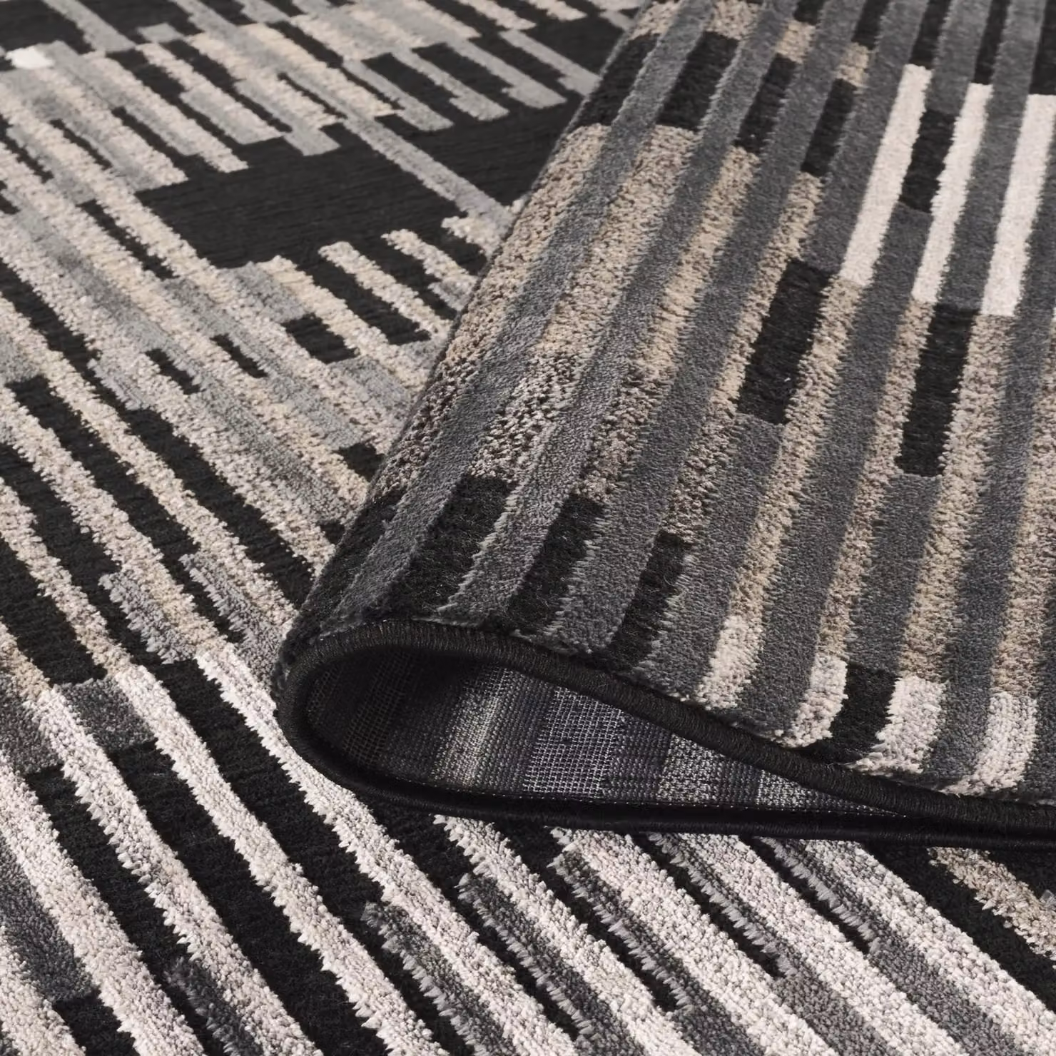 Desire Rugs Mayfair Modern Matrix Design Living Room Area Rug in Dark Grey, W: 160 cm, L: 230 cm – 4