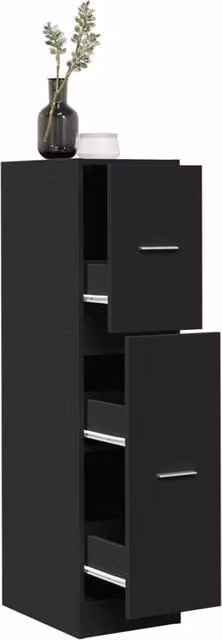 Berkfield Home Apothecary Cabinet in Black, W/D/H: 30 x 30 x 118 cm