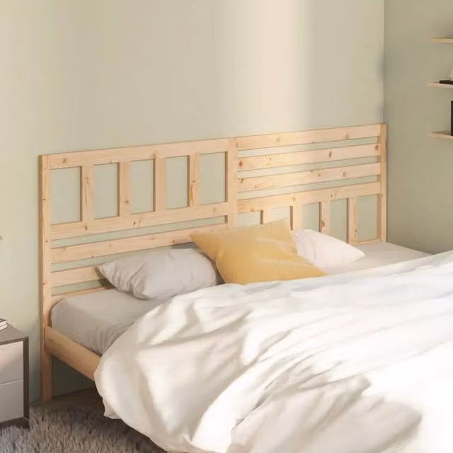 Berkfield Home Beautiful Bed Headboard in Light Tan Solid Pine Wood, W: 186 cm, D: 4 cm, H: 100 cm