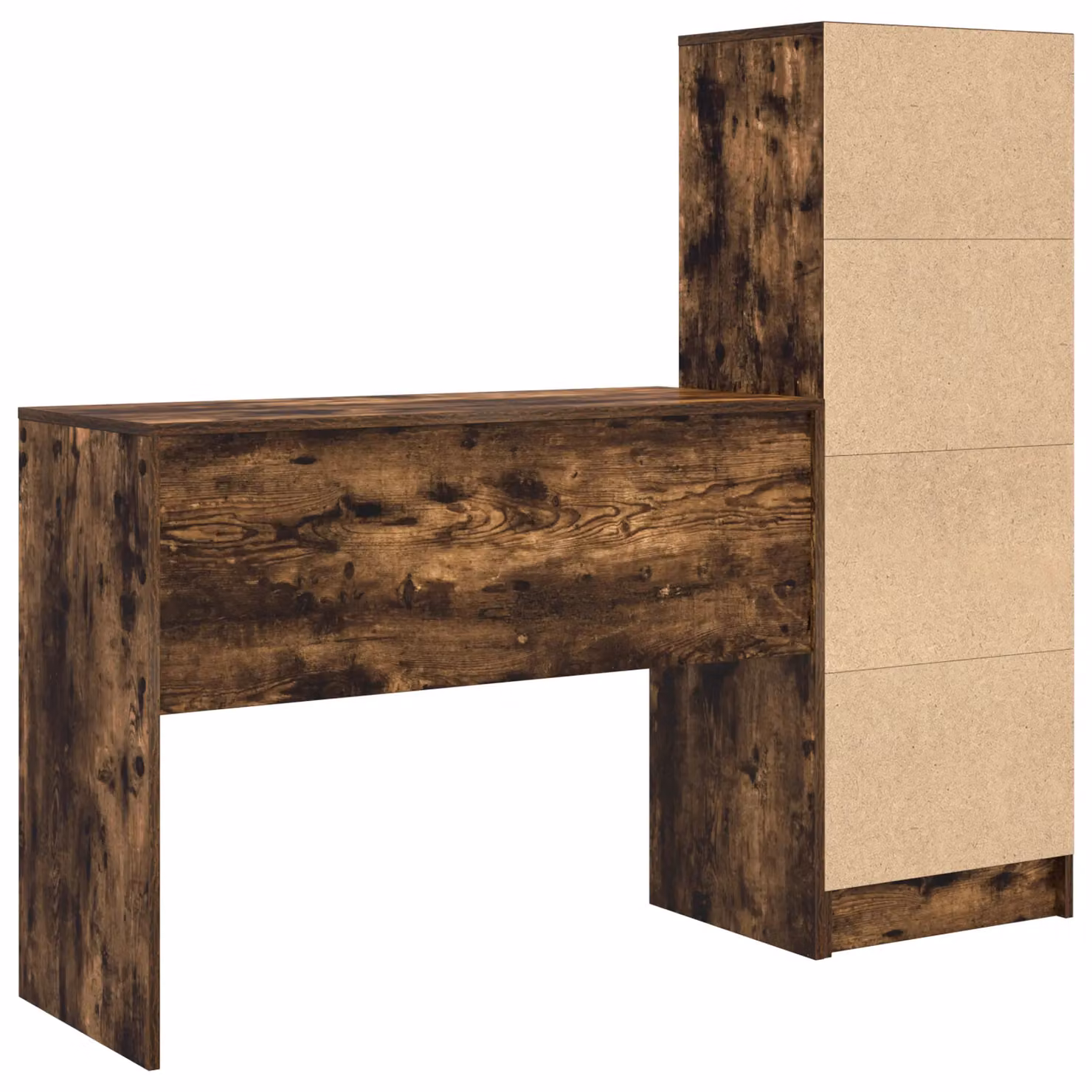 Berkfield Modern Writing Desk with Storage in Smoked Oak Brown – 4