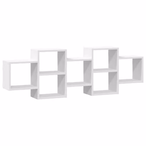 vidaXL Wall Mounted Shelf in White MDF, W/D/H: 129 x 18 x 42 cm