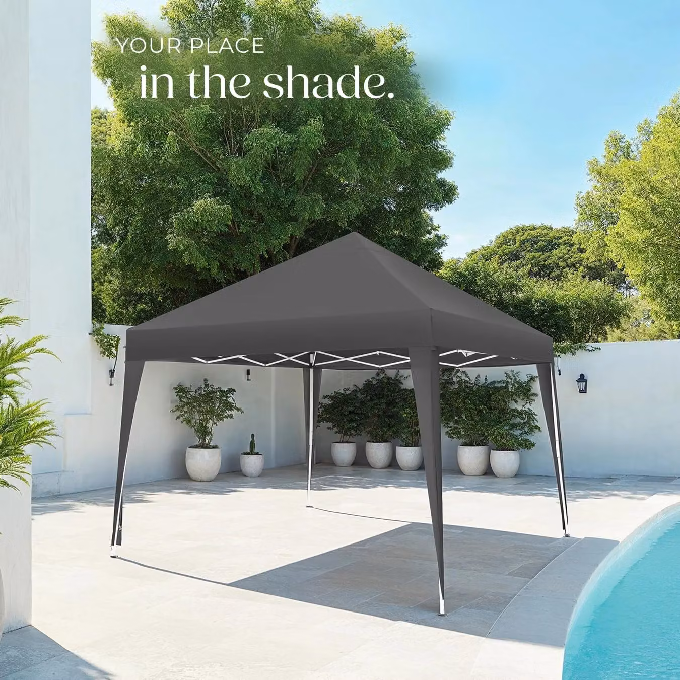 tectake Gazebo Linosa Grey, W/D/H: 300 x 300 x 225 cm – 7