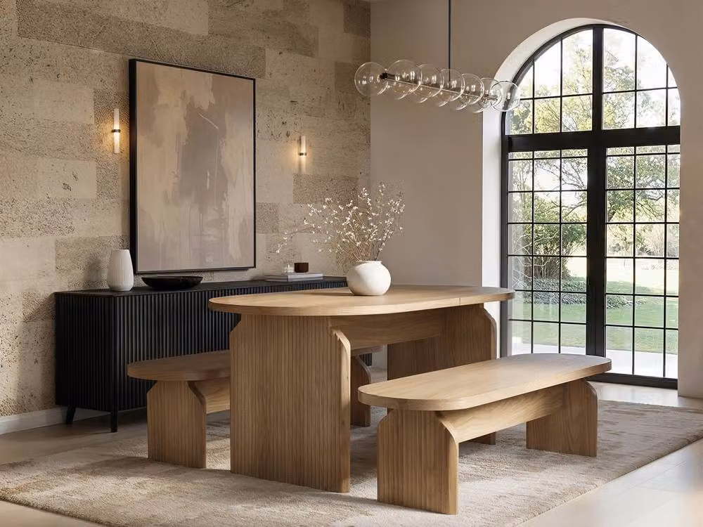 Solace+Co Varm Extendable Oval Dining Table in Brown Wood – 4