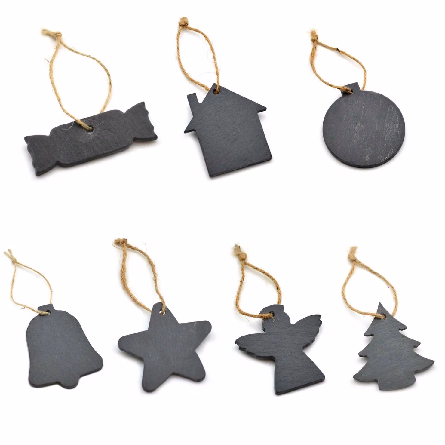 Nicola Spring Grey Slate Round Bauble Christmas Tree Decoration, H 8 cm x W 7 cm – 3