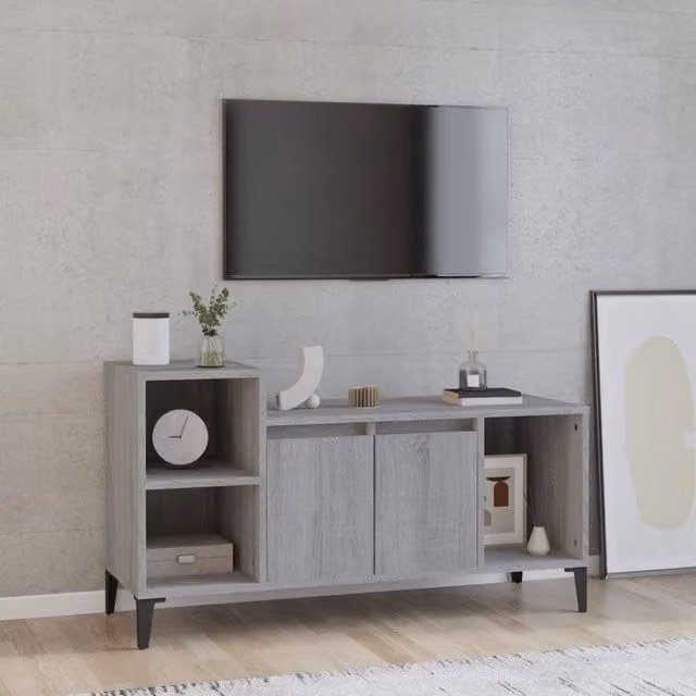 Berkfield Home Grey Sonoma TV Cabinet in Engineered Wood W/D/H: 100 x 35 x 55 cm