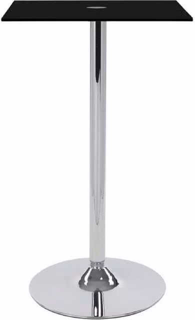 netfurniture Metropolitan Square Poseur Table with Black Glossy Glass Top – 1