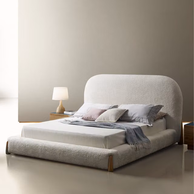Birlea Amalfi White Upholstered Bouclé Bed