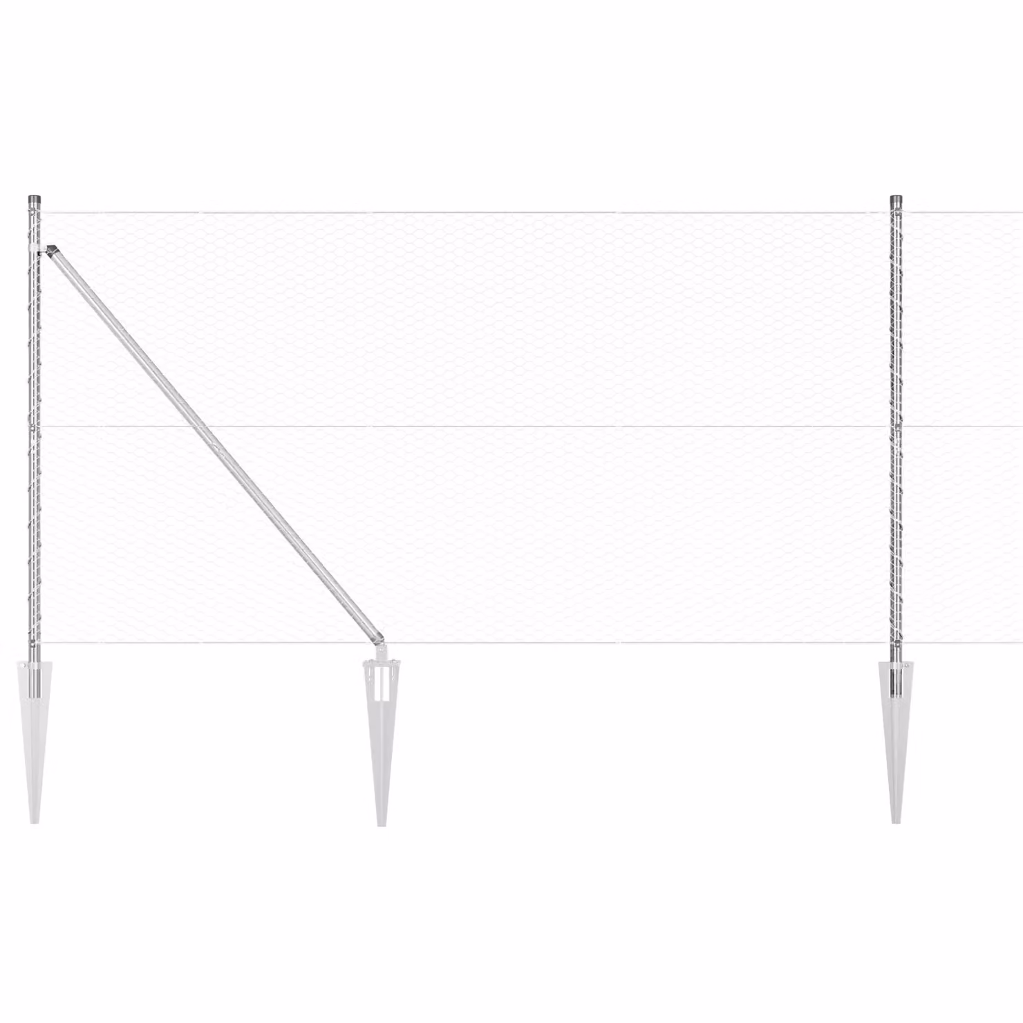 Berkfield Home Hexagon In-Ground Fence, Galvanised Steel, Silver, H: 140 cm x W: 100 m – 2