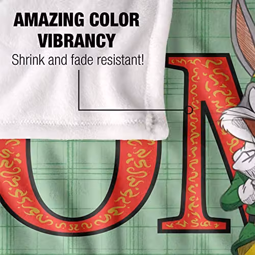 WB 100 Bugs Bunny Elf Omg Silky Touch Super Soft White Fleece Throw Blanket W: 152 cm, D: 127 cm – 2