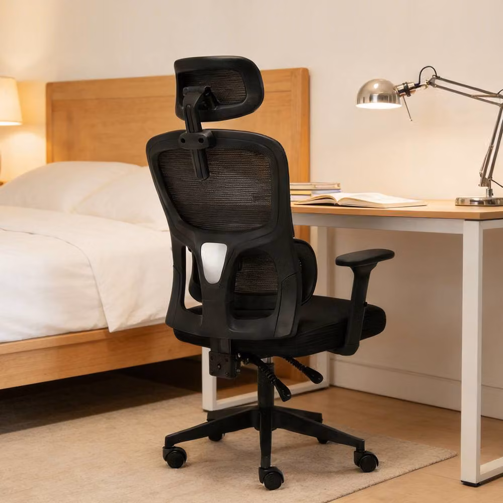 Levede Ergonomic Mesh Office Chair with Headrest and Armrests in Black – 9