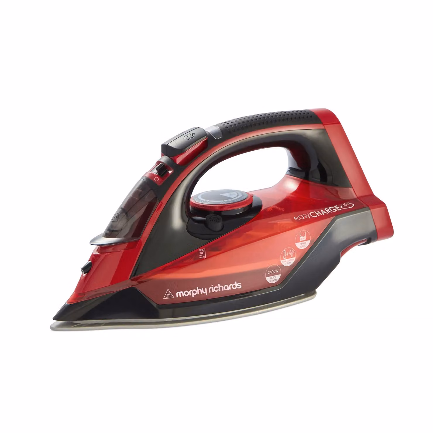 Morphy Richards EasyCHARGE Cordless Steam Iron with Ceramic Soleplate, Anti-Calc and Auto Shut-off, Red – 12