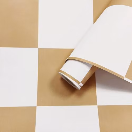 Holden Decor Modern Abstract Checked Wallpaper for Childrens Bedrooms and Nurseries in Orange, White and Beige – 2