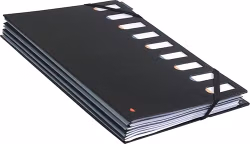 Exacompta Exactive Harmonika Expanding Spine Multipart File, Black, A4, 9 Tabbed Sections, PP Cover