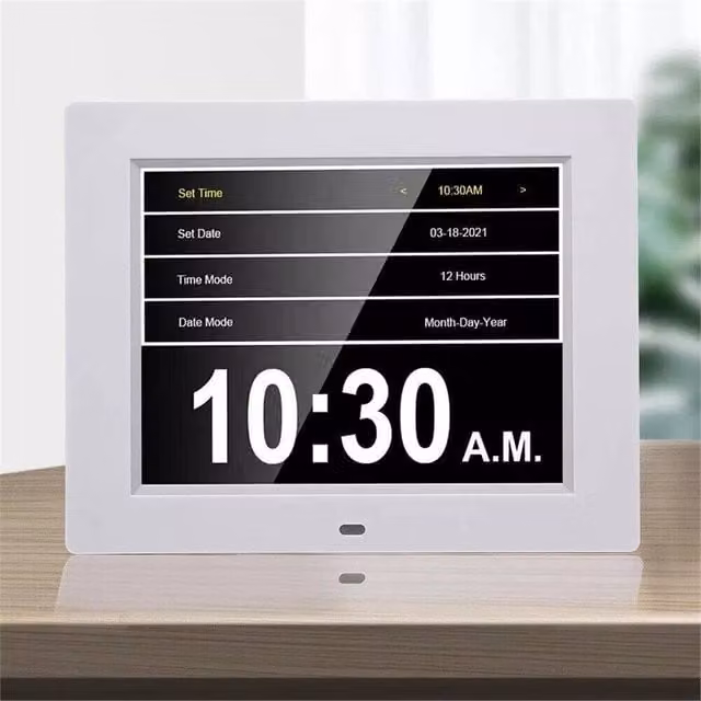 EONLION White 7 inch Digital Alarm Clock with LCD Calendar – 1