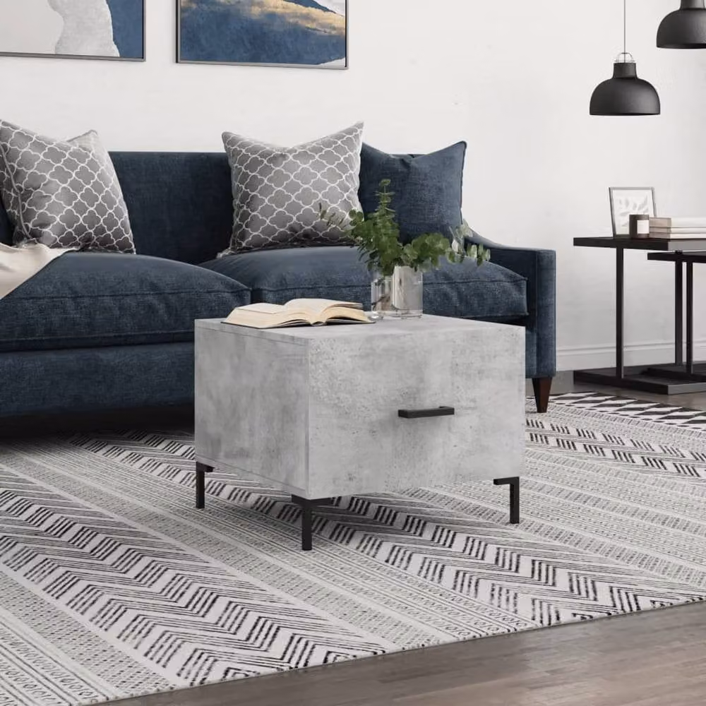 Berkfield Home Decorative Coffee Table in Concrete Grey, W/D/H: 50 x 50 x 40 cm – 1