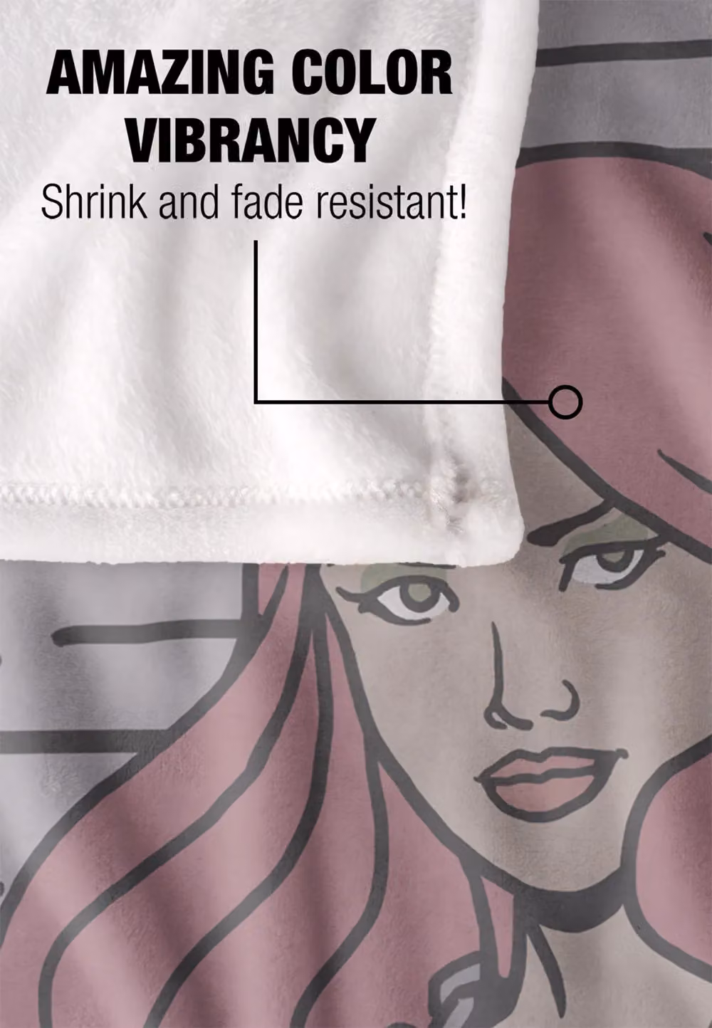 DC Comics Batman Poison Ivy Mugshot Blanket, White, W: 152 cm, D: 127 cm – 3