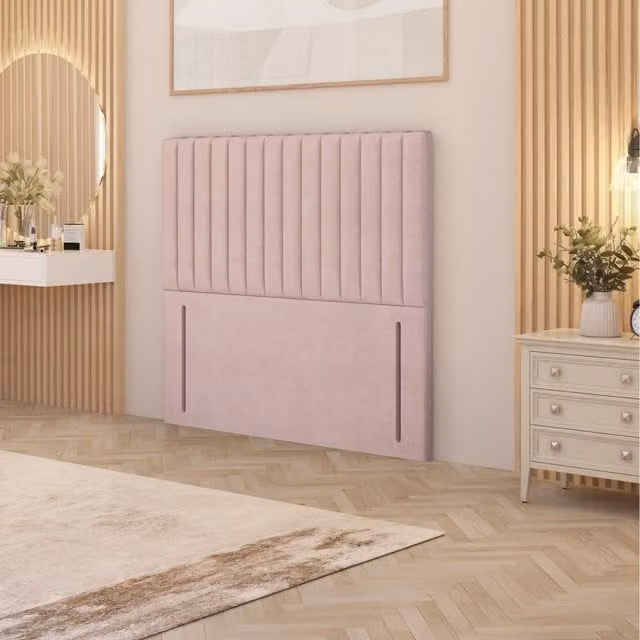 Somnior Beds Ltd Verona Velvet Orthopaedic Pocket Spring Divan Bed Set with Drawers and Headboard, Pink, W/D/H: 180 x 200 cm